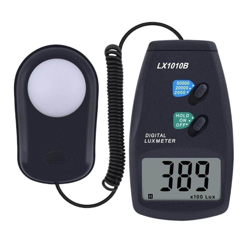 LIBODD Digital Light Meter 3 Range LX-1010B Digital Meter/Digital Illuminance Meter 0-50000 Lux Photometer Exposure Remote Control