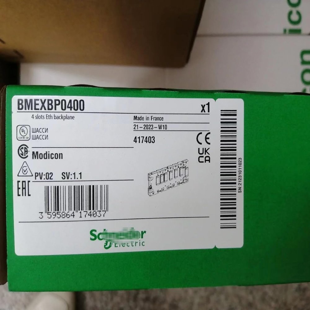 BMEXBP0400 Rack, 4 Slots, Ethernet Backplane BMEXBP0400 Sealed in Box 1 Year Warranty