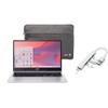 acer Chromebook 315 15.6 HD Laptop | Intel Pentium N6000 1.1GHz|Intel UHD Graphics | 720p Webcam | Sleeve | Silver | 4GB RAM | 128GB SSD | Chrome OS | Bundle with USB 3.0 Hub view 1