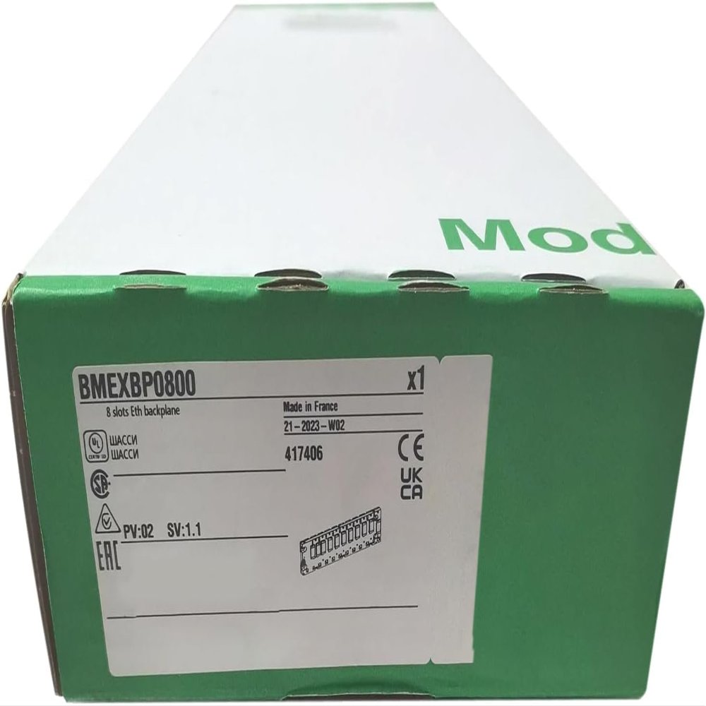 BMEXBP0800 Rack, 8 Slots, Ethernet Backplane BMEXBP0800 Sealed in Box 1 Year Warranty