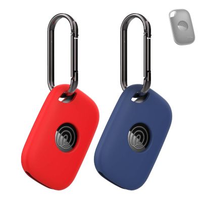 2 Pack Case for Tile by Life360 Pro (2024) with Keychain,Anti-Scratch Finder Protective Cover for Keys, Bags, Pets Collar Tag Accessories,Shockproof & Dustproof (Red+Blue)