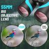 15x55 UHD Binoculars for Adults High Powered with Phone Adapter - Large View, BAK4 Prism, Waterproof, Lightweight for Bird Watching, Hunting, Cruise, Travel, Sports (Blue) view 3