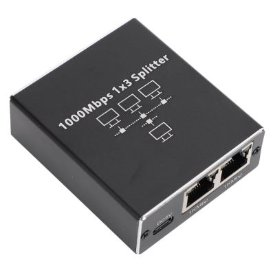 Ethernet Splitter 1 to 3, LAN Gigabit Network Switch Adapter, Internet Splitter for Cat 6 7 8 Cable with USB C Power, Compatibility with ADSL, hubs, switches, TVs, Set top Boxes,