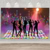 9x6ft Disco Backdrop Disco Dance Photography Background for Disco Party Birthday Backdrop Neon Night Vintage Let's Glow Crazy Shining Photo Booth Background Photo Shot Props view 1