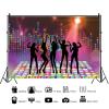 9x6ft Disco Backdrop Disco Dance Photography Background for Disco Party Birthday Backdrop Neon Night Vintage Let's Glow Crazy Shining Photo Booth Background Photo Shot Props view 3