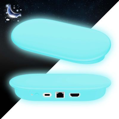 Silicone Glow Cover Case for Google TV Streamer 4K 2024 Protective Sleeve for Google TV Streamer 4K Host Box,Anti-Slip Scratch Shock Protection (Glow Blue)