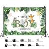 10x8ft Baby Shower Backdrop A Little Boy is On His Way Photography Background Safari Jungle Animals Backdrop Baby Shower Wedding Birthday Party Photography Background Photo Studio Props view 2