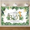 10x8ft Baby Shower Backdrop A Little Boy is On His Way Photography Background Safari Jungle Animals Backdrop Baby Shower Wedding Birthday Party Photography Background Photo Studio Props view 3