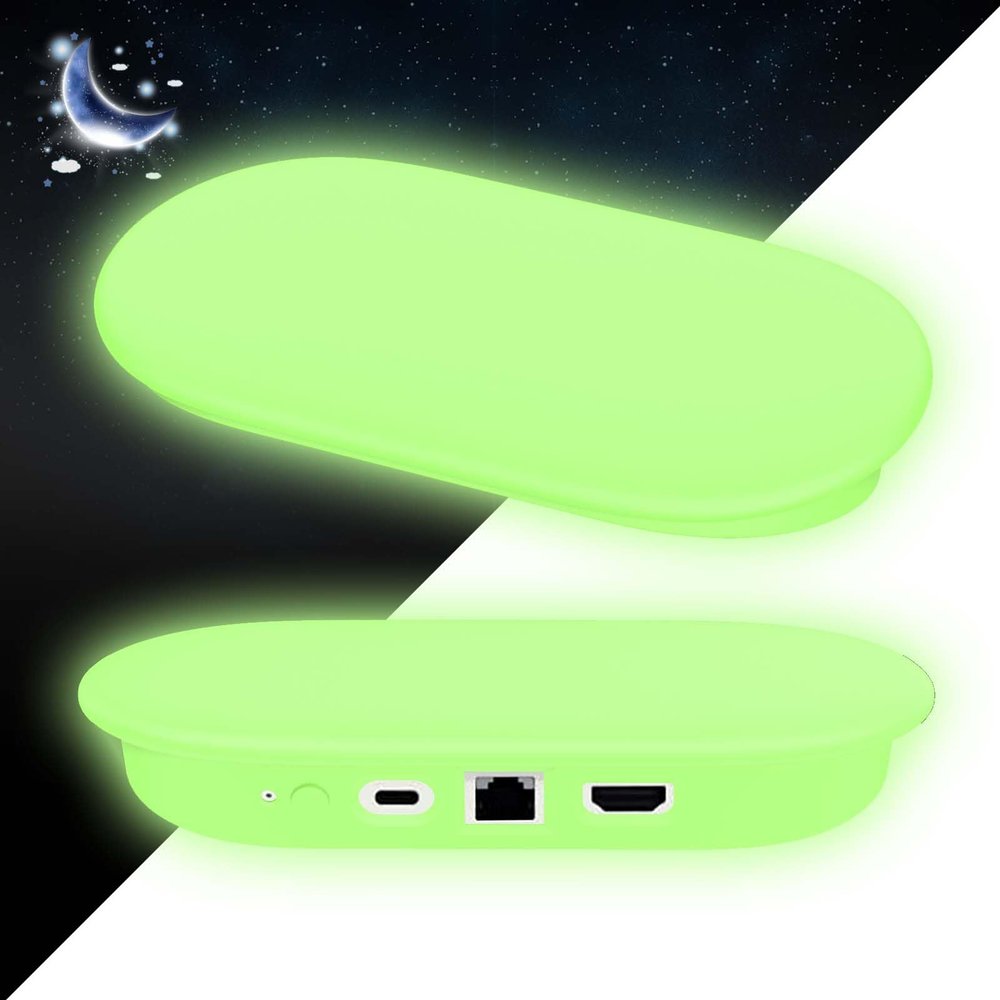 Silicone Glow Cover Case for Google TV Streamer 4K 2024 Protective Sleeve for Google TV Streamer 4K Host Box,Anti-Slip Scratch Shock Protection (Glow Green)