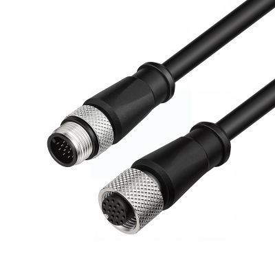 ZBLZGP M12 17-Pin Male to Female A-Coded Extension Cable, 50M (164.0FT) Shielded IP67 IO Trigger Power Cable for Cognex, Sick, Banner, Datalogic Machine Vision Systems