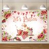 10x6.5ft Lets Partea Backdrop Floral Teapot Photography Background Colorful Floral Dessert Backdrop Baby Shower Wedding Birthday Party Photography Background Photo Studio Props view 4