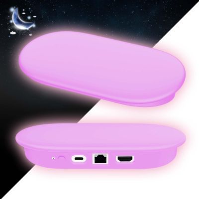 Silicone Glow Cover Case for Google TV Streamer 4K 2024 Protective Sleeve for Google TV Streamer 4K Host Box,Anti-Slip Scratch Shock Protection (Glow Purple)