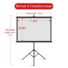 Projector Screen with Stand, Indoor Outdoor Tripod Movie Screen, 60/72inch 4:3/16:9 4K HD Projection Screen Stand Wrinkle-Free Height Adjustable Portable Screen for 4K HDTV Movie Theater Home(4:3 60in view 2