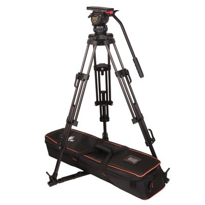 JIEPAI JP-V8T PRO 8kg 70" Carbon Fiber Tripod Professional Video Camera Tripod kit w/Fluid Head 75mm Bowl JP-V8L Aluminum Video Tripod (JP-V8T Carbon Fiber)