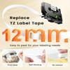 Colorty Ptouch Tape Compatible with Brother P-Touch Label Tape TZ TZe 12mm 0.47 Laminated White 1/2" Black on White TZe-231 TZE231 for PT-D200 H110 D400 D600 1900 Label Maker Refills, 10-Pack view 4