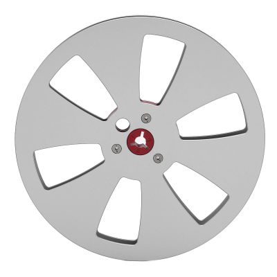 1/4 7 Inch Empty Tape Reel, Aluminum Alloy with 6 Hole for Reel to Reel Tape Recorder, Universal Open Reel Sound Tape Reel, Replacement Opening Machine Part (Silver)