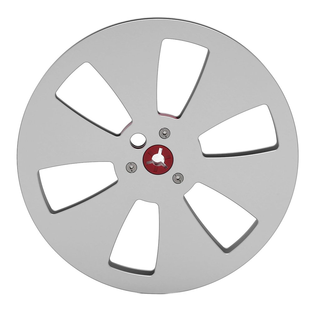 1/4 7 Inch Empty Tape Reel, Aluminum Alloy with 6 Hole for Reel to Reel Tape Recorder, Universal Open Reel Sound Tape Reel, Replacement Opening Machine Part (Silver)