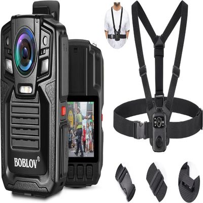 BOBLOV HD66/D7 2K Body Camera, Dual Batteries and Charging Dock,Outdoor Camera with 170 Wide-Angle Lens(128GPS) Dual Shoulder Mount, Body Worn Camera Vest Mount, for All Brand Body Camera