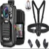 BOBLOV HD66/D7 2K Body Camera, Dual Batteries and Charging Dock,Outdoor Camera with 170 Wide-Angle Lens(128GPS) Dual Shoulder Mount, Body Worn Camera Vest Mount, for All Brand Body Camera view 1