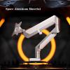 Adjustable Monitor Stand Single Monitor Desk Mount for 17-32 Inch Screens, Ergonomic Adjustable Gas Spring Monitor Arm with USB, C-Clamp & Grommet Base, VESA 75/100mm Monitor Mount Monitor Arm view 3
