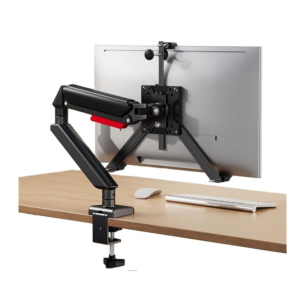 Adjustable Monitor Stand Single Monitor Mount Arm with Mounting Adaptor Brackets, Fit Max 32Screens Without Mounting Holes, Adjustable Gas Spring Single Monitor Desk Mount Monitor Mount Monitor Arm