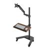Adjustable Monitor Stand Single Monitor Floor Stand for 17"-32" Flat/Curved Screens up to 19.8lbs, Mobile Monitor Mount Stand Gas Spring Monitor Cart with Keyboard Tray Monitor Mount Monitor Arm view 1