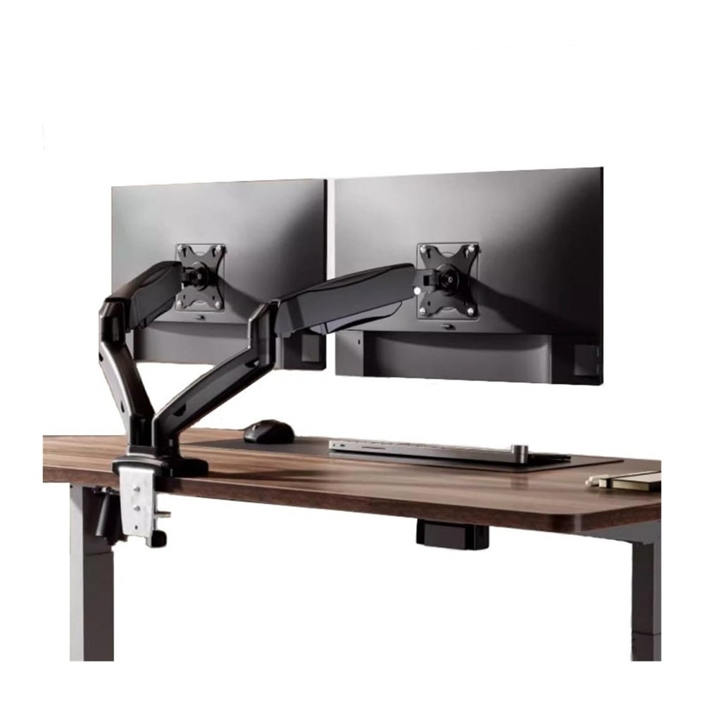 Adjustable Monitor Stand 17"-32" Dual Monitor Stand for Desk, Adjustable Gas Spring Double Monitor Mount Holds up to 19.8 lbs, with VESA 75/100mm with C-clamp& Grommet Monitor Mount Monitor Arm
