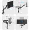 Adjustable Monitor Stand Single Monitor Arm, Adjustable Single Monitor Desk Mount Fits Max 35 Inch, 22.0 lbs, Gas Spring Alloy Monitor Mount Arm with Clamp and Grommet Base Monitor Mount Monitor Arm view 4