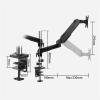 Adjustable Monitor Stand 15-27inch Dual Monitor Mount, Ergonomic Full Motion Dual Monitor Arm Desk Mount with C-clamp and VESA 75/100mm, Max 14.3 lbs Each Arm Monitor Mount Monitor Arm(40cm) view 2