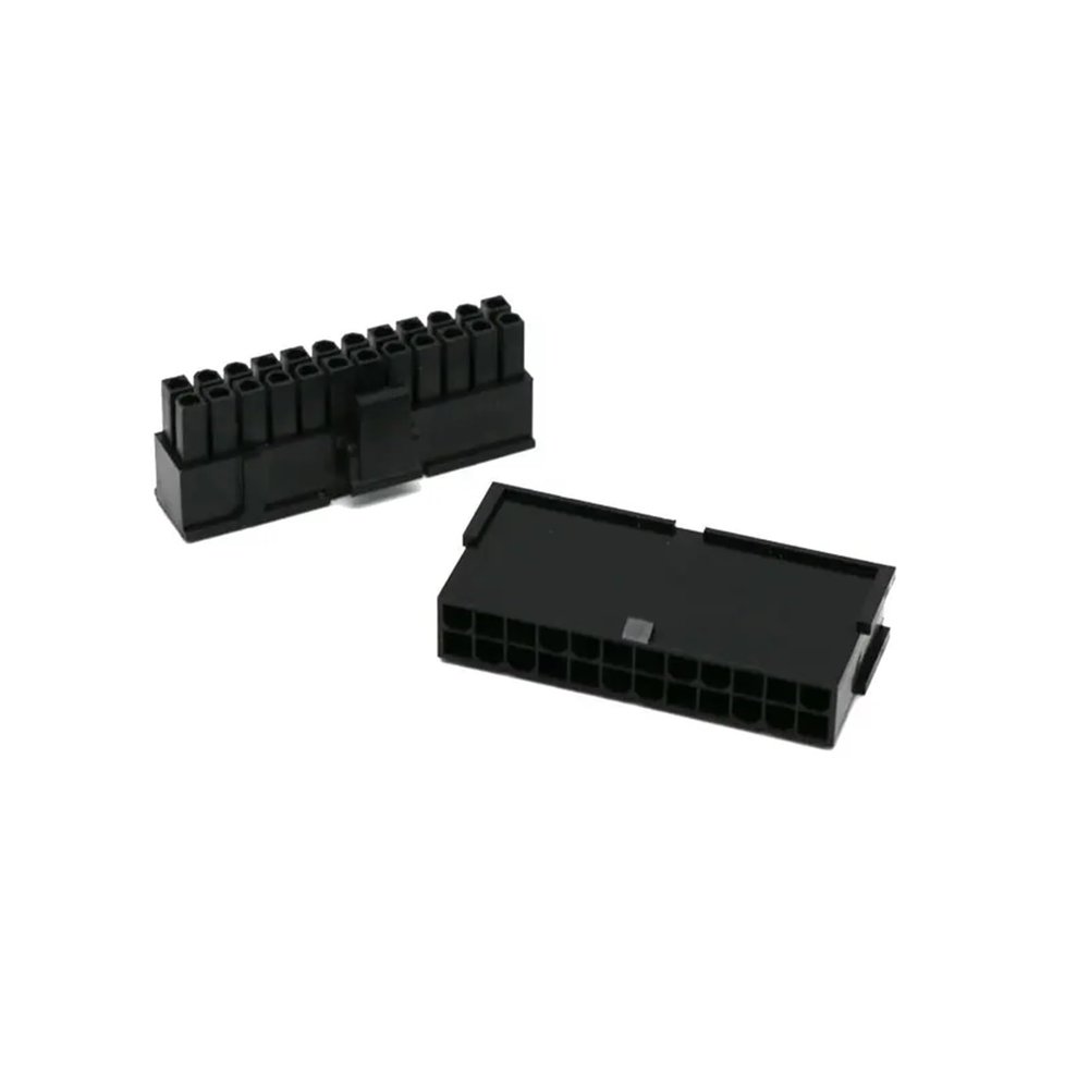 Chunsu 5 Sets 4.2mm Motherboard 24Pin Male and Female MB ATX Housing Connector Black White for PC(No pins,11)