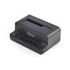 StarTech.com M.2 NVMe to 2.5"/3.5" SATA Drive Duplicator, Dual Bay Standalone Cloner/Drive Dock, 27GB/min, NVMe to SATA / SATA to NVMe, TAA view 1
