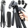 YOTETION 81" Aluminum Phone & Camera Tripod, Extendable Cell Phone Tripod Stand Compatible with iPhone/Android/Action Camera is Perfect for Live Streaming/Video Recording/Selfies view 1