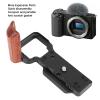 Camera Quick Release Plate L Bracket for ZV E10 with Wood Handle, Aluminum Tripod Base, 1/4 Inch Threaded Hole, Arca Port view 2
