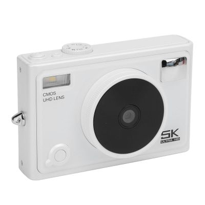 5K Digital Camera for Photography, 72MP Vlogging Camera, Front Rear Dual Camera, 18X Digital Zoom Compact Travel Video Camera (White)