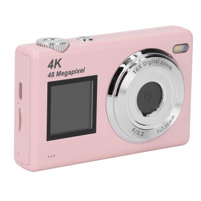 VBESTLIFE 4K Digital Camera for Photography, Autofocus Anti Shake 48MP Vlogging Camera, 16X Digital Zoom Compact Travel Video Camera with Dual Screen (Roseate)
