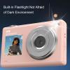VBESTLIFE 4K Digital Camera for Photography, Autofocus Anti Shake 48MP Vlogging Camera, 16X Digital Zoom Compact Travel Video Camera with Dual Screen (Roseate) view 4