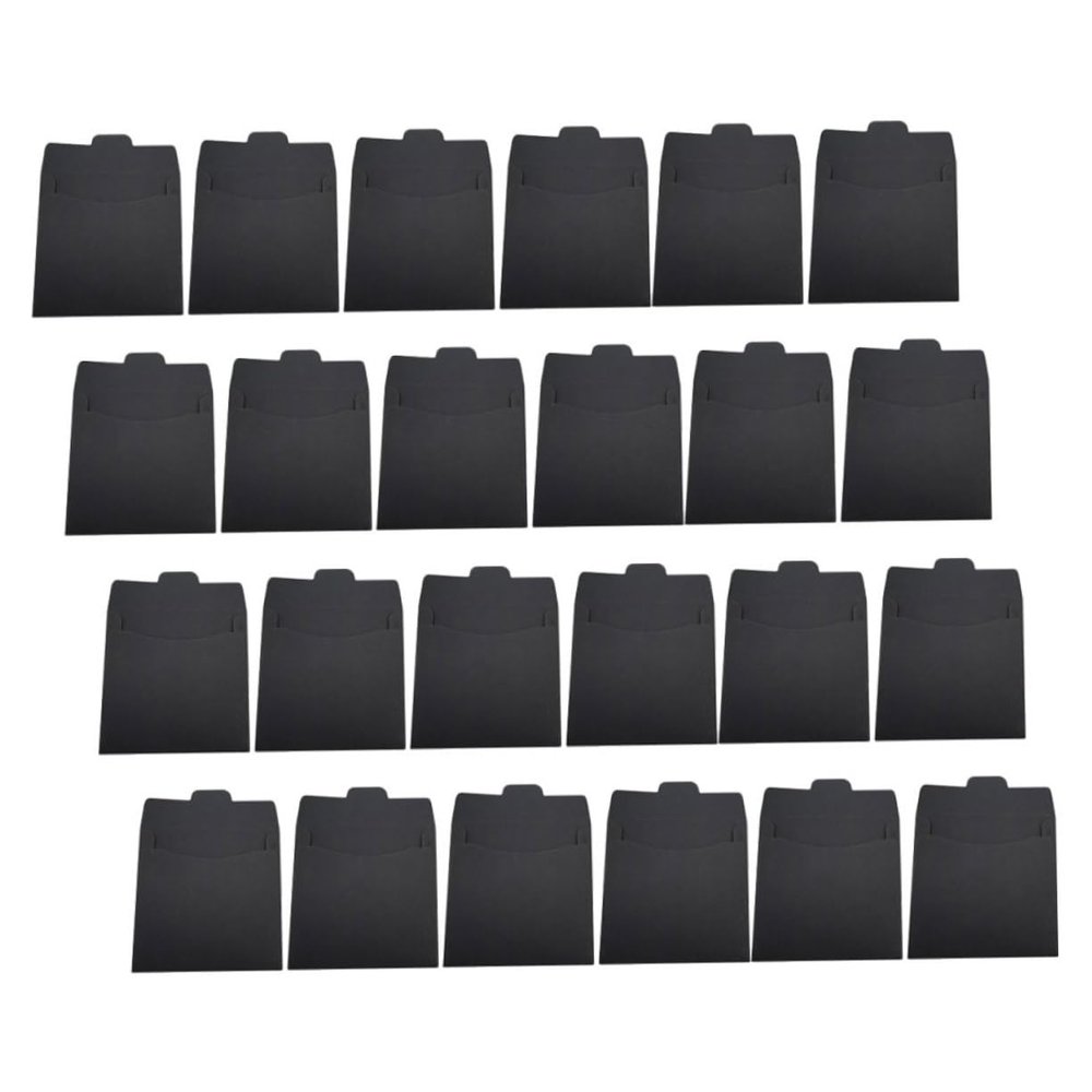 STOBOK 100pcs Kraft Paper Cd Sleeves Versatile Black Envelopes for Cd DVD Storage and Protection for Greeting Cards and Items