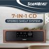 SoundBeast Stereo Shelf System with CD Player, Bluetooth, FM Radio, USB Playback, Aux in, Optical in, Alarm Clock, & Remote Control view 2