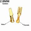 100Pcs/Lot 2.8/4.8/6.3mm Female and Male Crimp Terminal Brass Car Speaker Wire Connectors And Insulating Sheath(2.8mm Golden,100Pcs Female) view 2