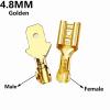 100Pcs/Lot 2.8/4.8/6.3mm Female and Male Crimp Terminal Brass Car Speaker Wire Connectors And Insulating Sheath(4.8mm Golden,100Pcs Female) view 2