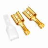 100Pcs/Lot 2.8/4.8/6.3mm Female and Male Crimp Terminal Brass Car Speaker Wire Connectors And Insulating Sheath(6.3mm Golden Sheath,100Pcs Male) view 4