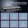 10 Port 2.5Gb Unmanaged Ethernet Switch with 8* 2.5G Base-T Ports + 2* 10G SFP+ Ports. NICGIGA 8 Port 2.5Gbps Network Switch for 2.5Gbps NAS/PC, WiFi6 Router, Wireless AP. Fanless Design. view 4