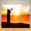 BELECO 15x10ft Fabric Yom Kippur Day Backdrop Jewish Man Blowing The Shofar Rosh Hashanah Background Jewish Religious Festival Party Decorations Banner Photoshoot Booth Studio Props view 2