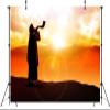 BELECO 15x10ft Fabric Yom Kippur Day Backdrop Jewish Man Blowing The Shofar Rosh Hashanah Background Jewish Religious Festival Party Decorations Banner Photoshoot Booth Studio Props view 4