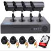 4CH DVR Wired CCTV Security System with 4pcs 1080P Metal Waterproof Surveillance Camera Infrared Night Vision Motion Detection for Indoor Outdoor 24/7 Recording (Include 500GB HDD) Remote Access view 1
