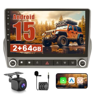 2+64GB Android 15 Car Stereo for Chevrolet Chevy Camaro 2008-2015 with Wireless CarPlay Android Auto, 9 Inch Touch Screen Car Radio for Chevy Camaro with GPS WiFi Bluetooth EQ 26UI Backup Camera