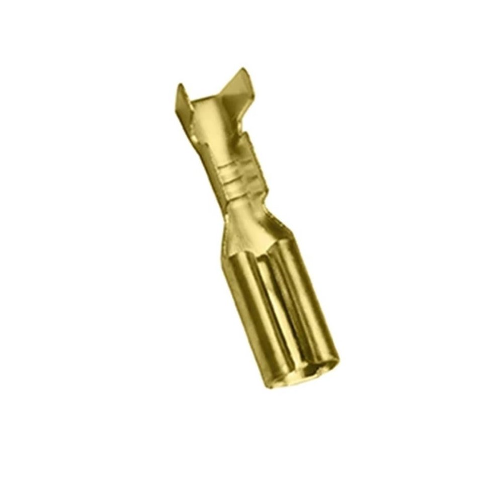 2.8/4.8/6.3mm Cold Crimp Terminals Brass Tinned p/Lug Spring Female Male Spade Car Electrical Wire Connectors Kit(2.8mm Female Golden,50 Pcs)