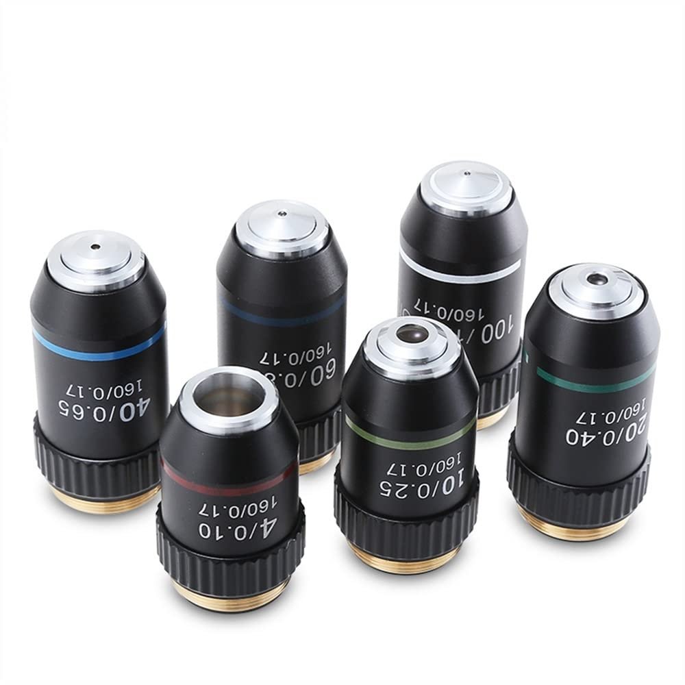 Lab Microscope Accessories for Bio-Microscope Achromatic Objective Lens for Biological Microscope Lab Laboratory 4X 10X 20X 40X 60X 100X(100X)