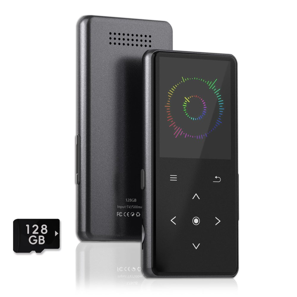 128GB MP3 Player with Bluetooth, Portable Music Player with Built-in Speaker