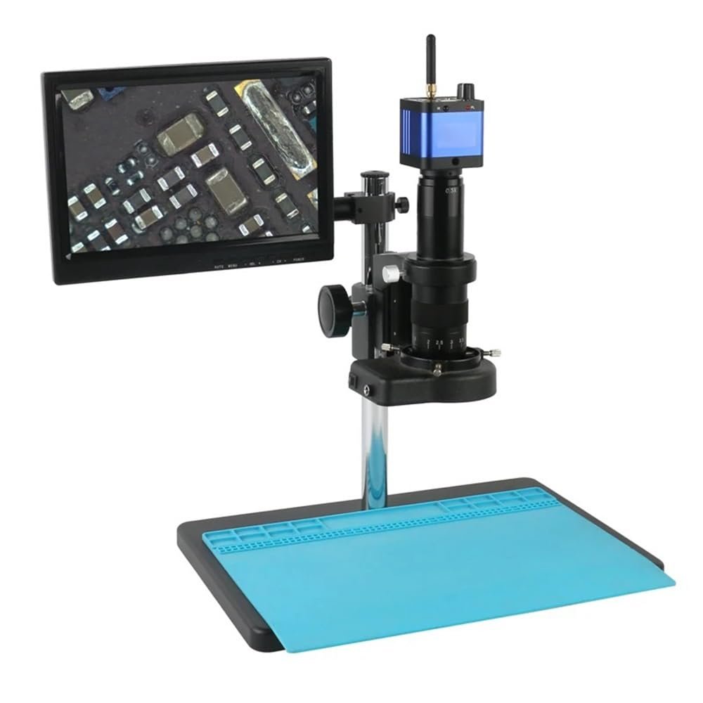 Microscope Kit 1080P 36MP HDMI USB Industrial Video Microscope Camera 180X 300X Zoom C-Mount Lens Video Recorder Lab Working System Microscope Lens Adapters(C,500X)